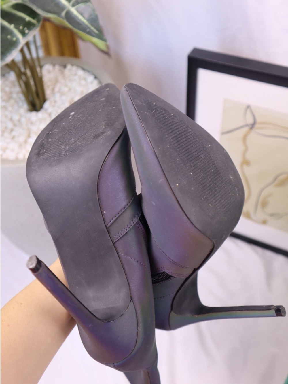 Steve Madden Iridescent Pointed-Toe Stiletto Ankle Boots - Party Glam - Picture 6 of 6